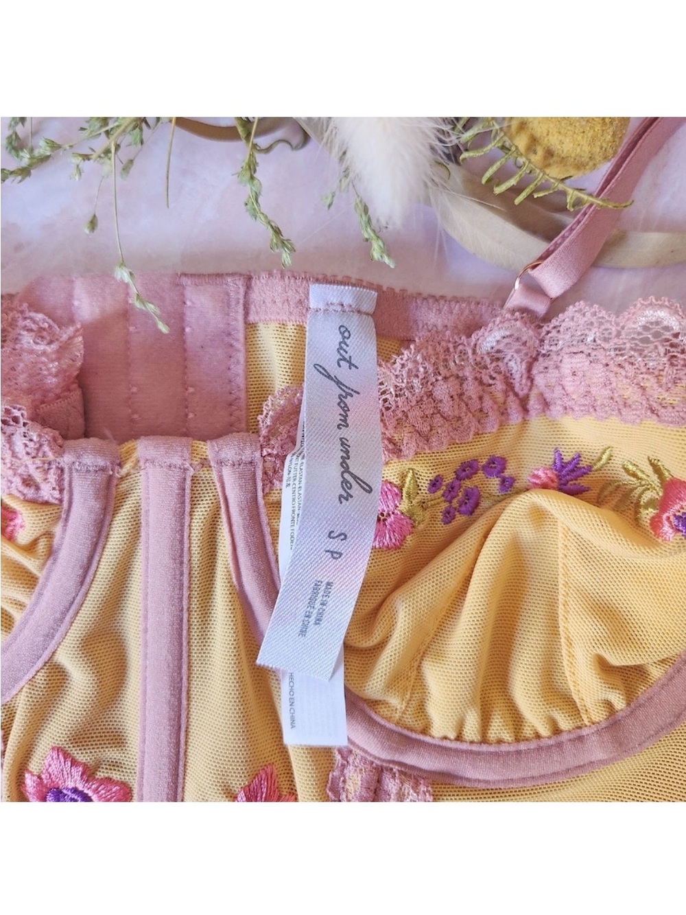 NEW Urban Outfitters Out From Under Divine Modern Love Embroidered Corset - Picture 6 of 7